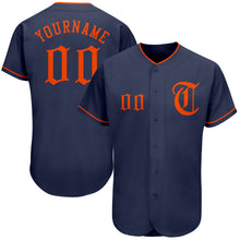 Загрузить изображение в средство просмотра галереи, Custom Navy Orange Authentic Baseball Jersey