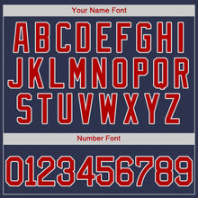 Load image into Gallery viewer, Custom Navy Red-White Authentic Baseball Jersey