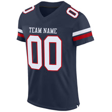Загрузить изображение в средство просмотра галереи, Custom Navy White-Red Mesh Authentic Football Jersey