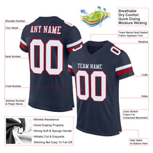 Загрузить изображение в средство просмотра галереи, Custom Navy White-Red Mesh Authentic Football Jersey