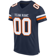 Загрузить изображение в средство просмотра галереи, Custom Navy White-Orange Mesh Authentic Football Jersey