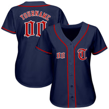 Загрузить изображение в средство просмотра галереи, Custom Navy Red-White Authentic Baseball Jersey