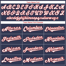 Загрузить изображение в средство просмотра галереи, Custom Navy White-Red Authentic Throwback Rib-Knit Baseball Jersey Shirt