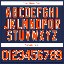 Загрузить изображение в средство просмотра галереи, Custom Navy Orange-White Authentic Throwback Rib-Knit Baseball Jersey Shirt