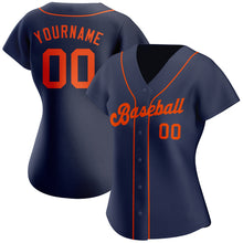 Laden Sie das Bild in den Galerie-Viewer, Custom Navy Orange Authentic Baseball Jersey