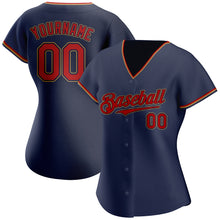 Загрузить изображение в средство просмотра галереи, Custom Navy Red-Old Gold Authentic Baseball Jersey