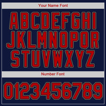 Загрузить изображение в средство просмотра галереи, Custom Navy Red-Old Gold Authentic Baseball Jersey