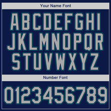 Load image into Gallery viewer, Custom Navy Gray-Teal Authentic Baseball Jersey