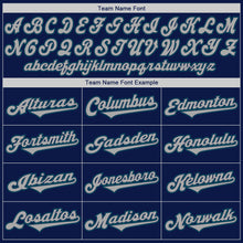 Load image into Gallery viewer, Custom Navy Gray-Teal Authentic Baseball Jersey