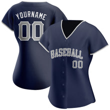 Load image into Gallery viewer, Custom Navy Gray-White Authentic Baseball Jersey