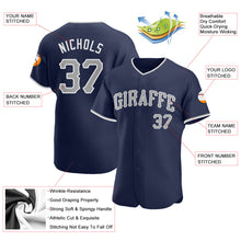 Load image into Gallery viewer, Custom Navy Gray-White Authentic Baseball Jersey