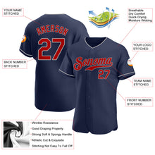 Laden Sie das Bild in den Galerie-Viewer, Custom Navy Red-Gray Authentic Baseball Jersey