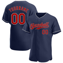 Laden Sie das Bild in den Galerie-Viewer, Custom Navy Red-Gray Authentic Baseball Jersey