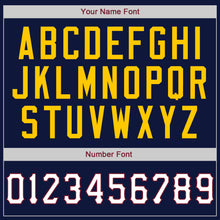 Charger l'image dans la galerie, Custom Navy White-Gold Authentic American Flag Fashion Baseball Jersey