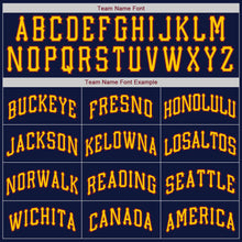 Charger l'image dans la galerie, Custom Navy White-Gold Authentic American Flag Fashion Baseball Jersey