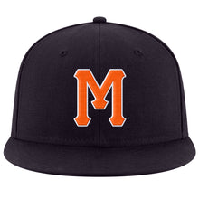 Загрузить изображение в средство просмотра галереи, Custom Navy Orange-White Stitched Adjustable Snapback Hat