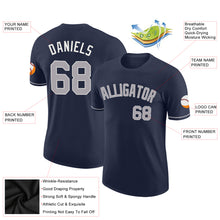 Load image into Gallery viewer, Custom Navy Gray-White Performance T-Shirt