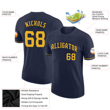 Load image into Gallery viewer, Custom Navy Gold Performance T-Shirt