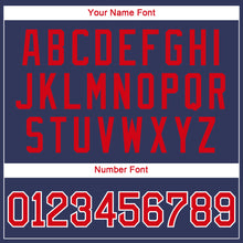 Загрузить изображение в средство просмотра галереи, Custom Navy Red-White Authentic Throwback Rib-Knit Baseball Jersey Shirt