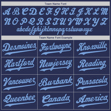 Загрузить изображение в средство просмотра галереи, Custom Navy Light Blue Authentic Throwback Rib-Knit Baseball Jersey Shirt