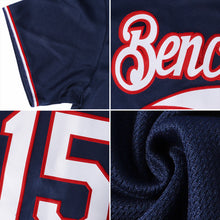 Загрузить изображение в средство просмотра галереи, Custom Navy White-Old Gold Authentic Throwback Rib-Knit Baseball Jersey Shirt