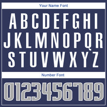 Загрузить изображение в средство просмотра галереи, Custom Navy Gray-Blue Authentic Throwback Rib-Knit Baseball Jersey Shirt