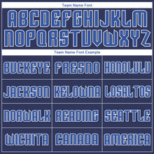 Загрузить изображение в средство просмотра галереи, Custom Navy Gray-Blue Authentic Throwback Rib-Knit Baseball Jersey Shirt