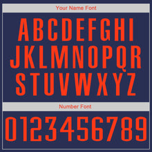 Загрузить изображение в средство просмотра галереи, Custom Navy Orange-Blue Authentic Throwback Rib-Knit Baseball Jersey Shirt