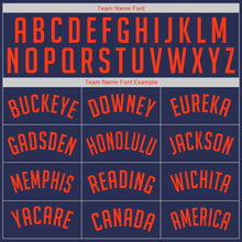 Загрузить изображение в средство просмотра галереи, Custom Navy Orange-Blue Authentic Throwback Rib-Knit Baseball Jersey Shirt