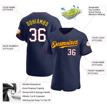 Загрузить изображение в средство просмотра галереи, Custom Navy White-Gold Authentic Baseball Jersey
