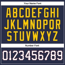 Загрузить изображение в средство просмотра галереи, Custom Navy White-Gold Authentic Baseball Jersey