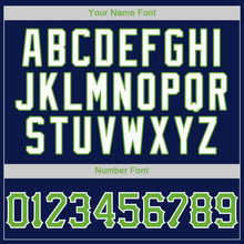 Laden Sie das Bild in den Galerie-Viewer, Custom Navy Neon Green-White Authentic Baseball Jersey