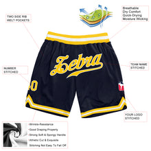 Загрузить изображение в средство просмотра галереи, Custom Navy Gold-White Authentic Throwback Basketball Shorts