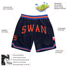 Charger l'image dans la galerie, Custom Navy Orange-Royal Authentic Throwback Basketball Shorts