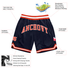 Загрузить изображение в средство просмотра галереи, Custom Navy Orange-White Authentic Throwback Basketball Shorts