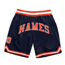 Загрузить изображение в средство просмотра галереи, Custom Navy Orange-White Authentic Throwback Basketball Shorts