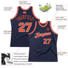 Charger l'image dans la galerie, Custom Navy Orange-Gray Authentic Throwback Basketball Jersey