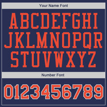 Charger l'image dans la galerie, Custom Navy Orange-Gray Authentic Throwback Basketball Jersey