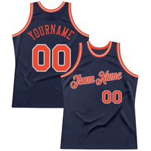 Charger l'image dans la galerie, Custom Navy Orange-Gray Authentic Throwback Basketball Jersey