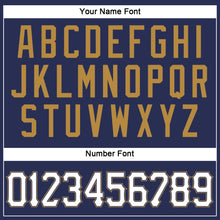 Charger l'image dans la galerie, Custom Navy White-Old Gold Authentic Throwback Basketball Jersey