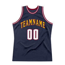 Charger l'image dans la galerie, Custom Navy White-Maroon Authentic Throwback Basketball Jersey