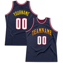 Charger l'image dans la galerie, Custom Navy White-Maroon Authentic Throwback Basketball Jersey
