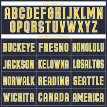 Charger l'image dans la galerie, Custom Navy White-Gold Authentic Throwback Basketball Jersey