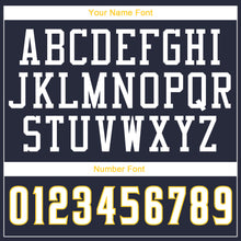 Charger l'image dans la galerie, Custom Navy White-Gold Authentic Throwback Basketball Jersey