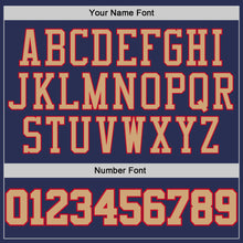 Load image into Gallery viewer, Custom Navy Old Gold-Red Authentic Throwback Basketball Jersey