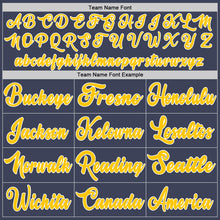 Загрузить изображение в средство просмотра галереи, Custom Navy Gold-White Authentic Throwback Basketball Jersey