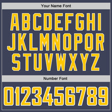 Загрузить изображение в средство просмотра галереи, Custom Navy Gold-White Authentic Throwback Basketball Jersey