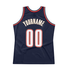 Charger l'image dans la galerie, Custom Navy White-Orange Authentic Throwback Basketball Jersey