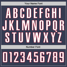 Charger l'image dans la galerie, Custom Navy White-Red Authentic Throwback Basketball Jersey