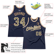 Загрузить изображение в средство просмотра галереи, Custom Navy Camo-Old Gold Authentic Throwback Basketball Jersey
